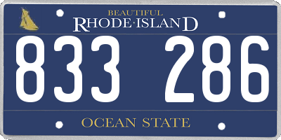 RI license plate 833286