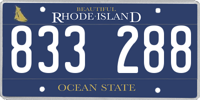 RI license plate 833288