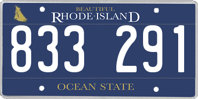RI license plate 833291