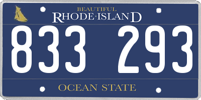 RI license plate 833293