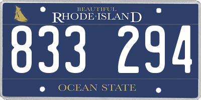 RI license plate 833294