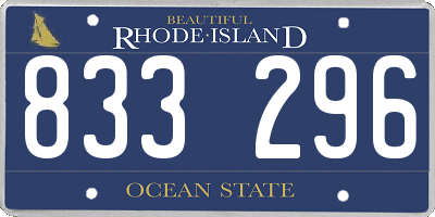 RI license plate 833296