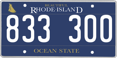 RI license plate 833300