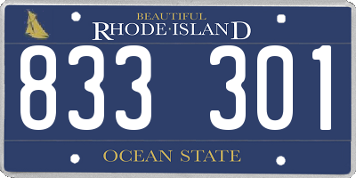 RI license plate 833301