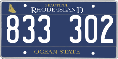 RI license plate 833302