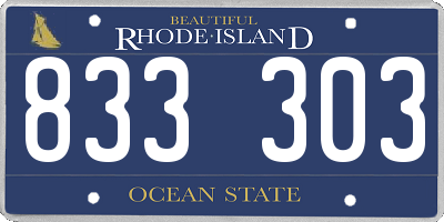 RI license plate 833303