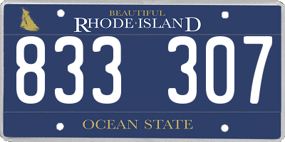 RI license plate 833307