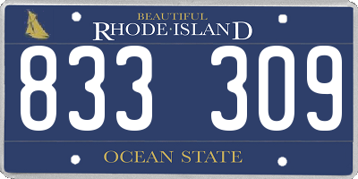 RI license plate 833309
