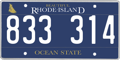 RI license plate 833314