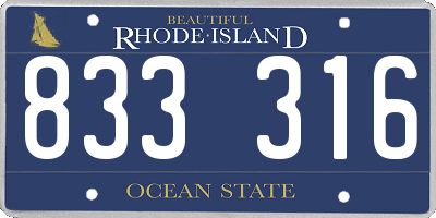 RI license plate 833316