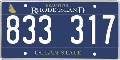 RI license plate 833317