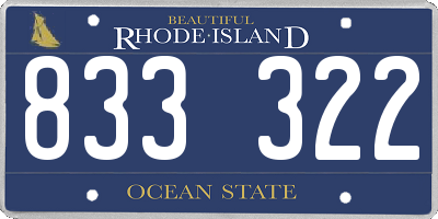 RI license plate 833322
