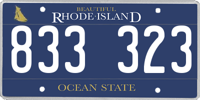 RI license plate 833323