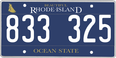 RI license plate 833325
