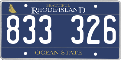 RI license plate 833326