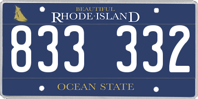 RI license plate 833332