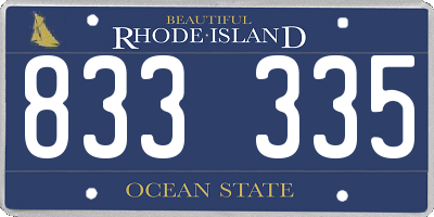 RI license plate 833335
