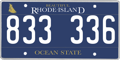 RI license plate 833336