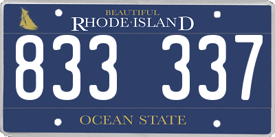 RI license plate 833337
