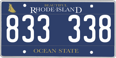 RI license plate 833338