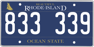 RI license plate 833339