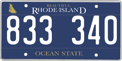 RI license plate 833340