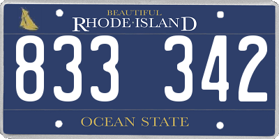 RI license plate 833342