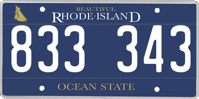 RI license plate 833343