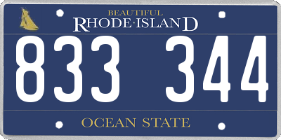 RI license plate 833344