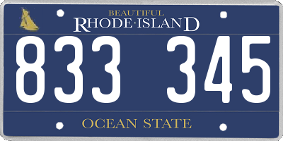 RI license plate 833345