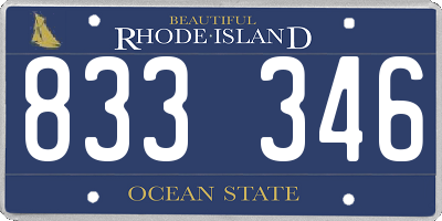 RI license plate 833346