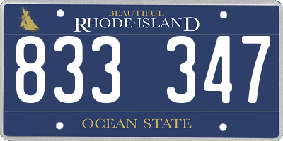 RI license plate 833347