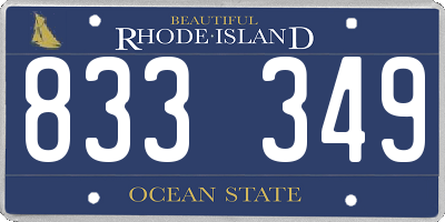 RI license plate 833349