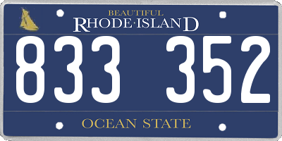 RI license plate 833352