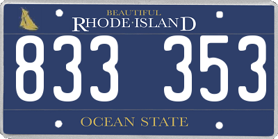 RI license plate 833353