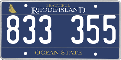 RI license plate 833355