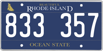RI license plate 833357