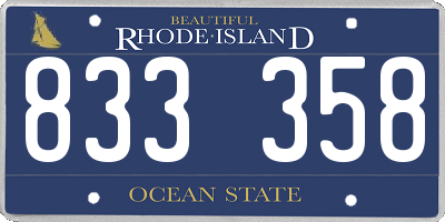 RI license plate 833358
