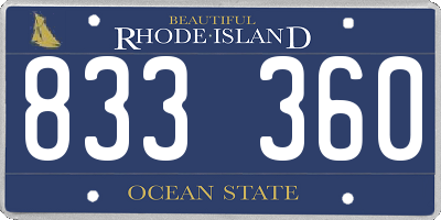 RI license plate 833360