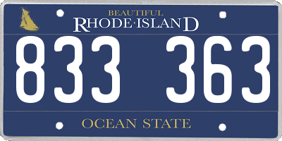 RI license plate 833363