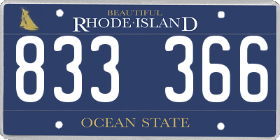 RI license plate 833366