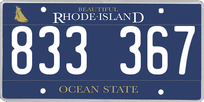 RI license plate 833367
