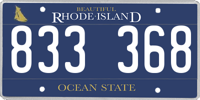 RI license plate 833368