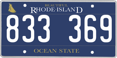 RI license plate 833369