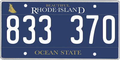 RI license plate 833370