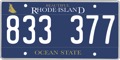 RI license plate 833377