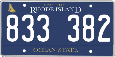 RI license plate 833382