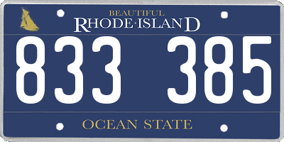 RI license plate 833385