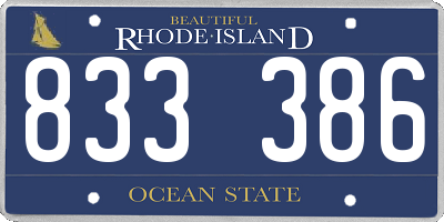 RI license plate 833386
