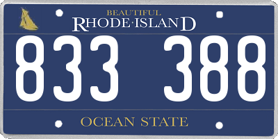 RI license plate 833388